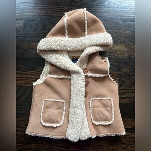 Tan and Sherpa Lined Vest- Baby Gap